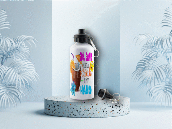 Personalised Sun, Sand and a Drink Water Bottle