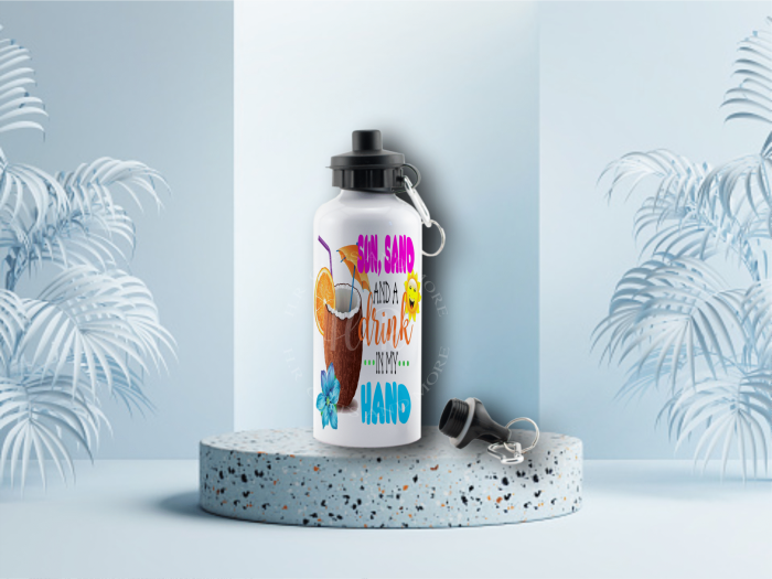 Personalised Sun, Sand and a Drink Water Bottle