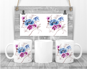 Blue and Purple Flower Mug