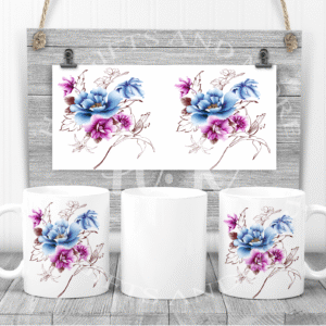 Blue and Purple Flower Mug