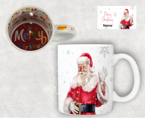 Personalised Santa Snowflake Christmas Mug