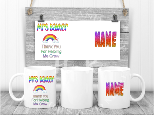 Personalised Rainbow Teacher Mug