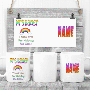 Personalised Rainbow Teacher Mug