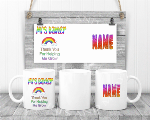 Personalised Rainbow Teacher Mug