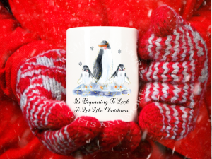 Personalised Christmas Penguin Mug