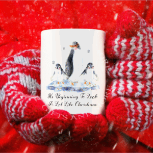 Personalised Christmas Penguin Mug