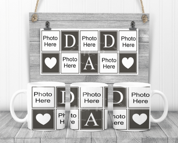 Personalised Photo Dad and Hearts Mug