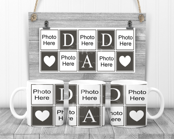 Personalised Photo Dad and Hearts Mug