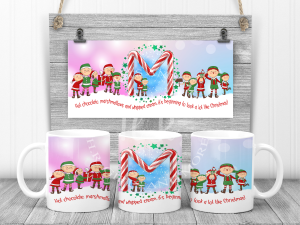 Personalised Blue and Pink Candy Cane Mug