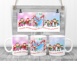 Personalised Blue and Pink Candy Cane Mug