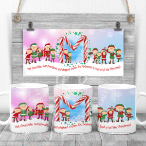 Personalised Blue and Pink Candy Cane Mug