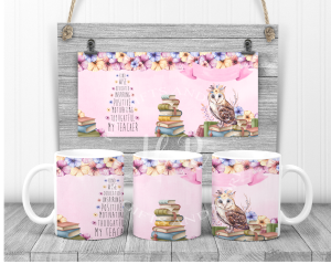 Teacher's Positive Words Owl Mug