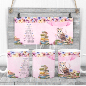 Teacher's Positive Words Owl Mug