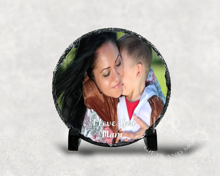 Personalised Photo I/We Love You Mum/Dad Rock Slate - Image 3