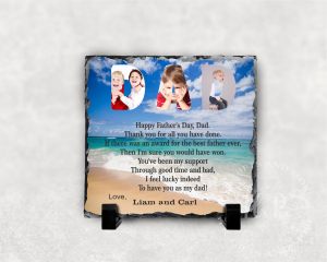 Personalised Father's Day Dad Photo Rock Slate