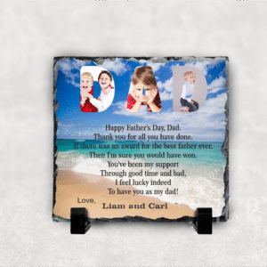 Personalised Father's Day Dad Photo Rock Slate