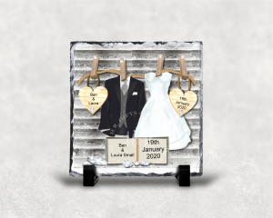 Personalised Wedding Date Keep Sake Rock Slate