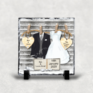 Personalised Wedding Date Keep Sake Rock Slate