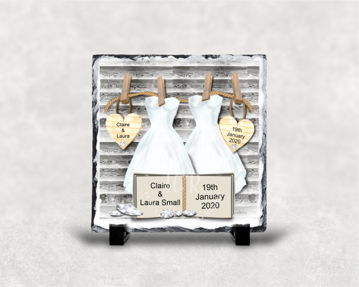Personalised Wedding Date Keep Sake Rock Slate - Image 3