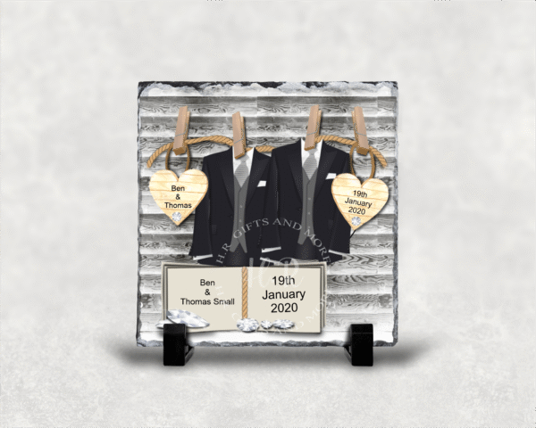 Personalised Wedding Date Keep Sake Rock Slate - Image 2