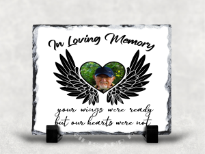 Rock Slates Personalised In Loving Memory Photo Rock Slate