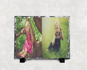 Personalised 2 Photo Rock Slate