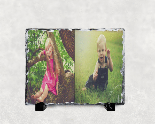 Personalised 2 Photo Rock Slate