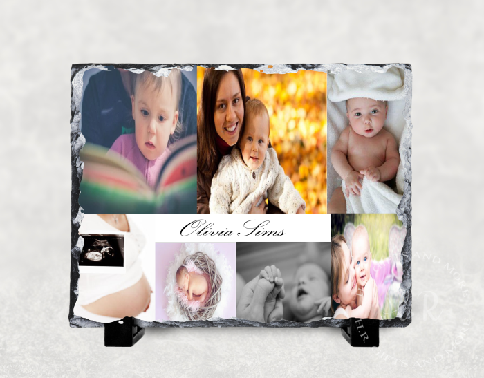 Personalised Collage Photo Rock Slate