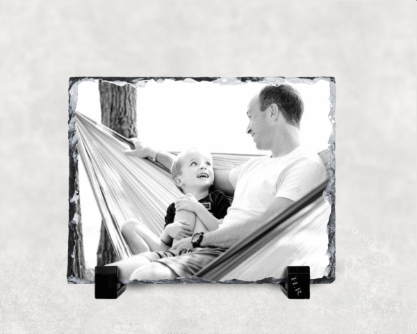 Personalised Photo Dad and Me Rock Slate