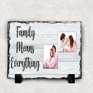 Personalised Photo Family Means Everything Rock Slate