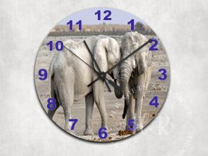 Home Accessories Elephant Glass Wall Clock