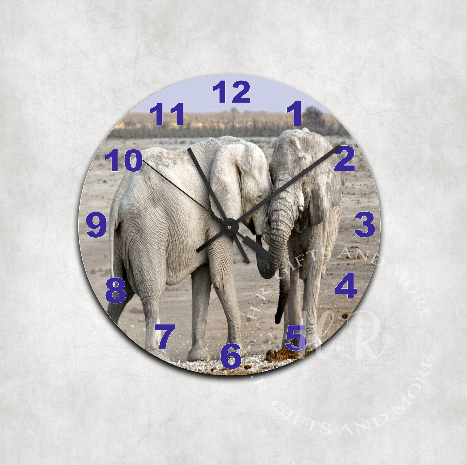 Elephant Glass Wall Clock