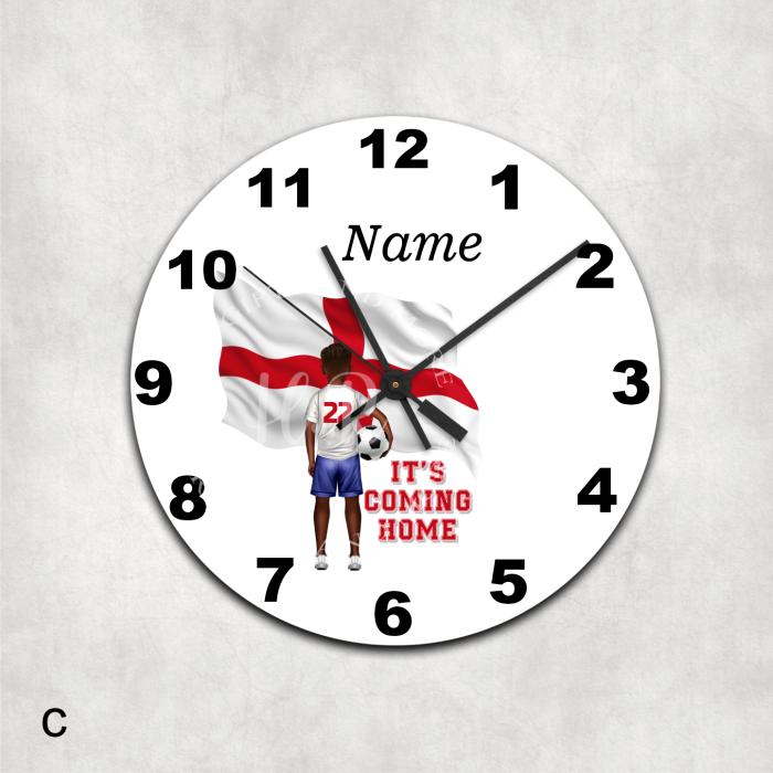 Personalised It's Coming Home Football Glass Wall Clock - Image 2