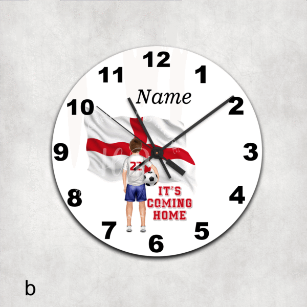 Personalised It's Coming Home Football Glass Wall Clock - Image 3