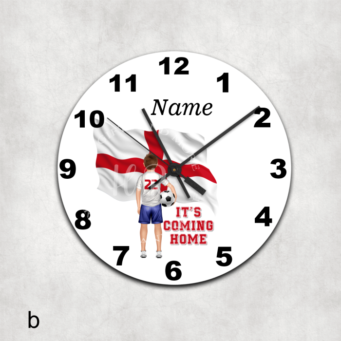 Personalised It's Coming Home Football Glass Wall Clock - Image 3