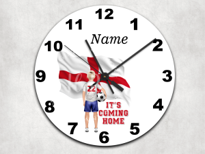 Home Accessories Personalised It's Coming Home Football Glass Wall Clock