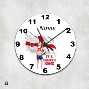 Personalised It's Coming Home Football Glass Wall Clock