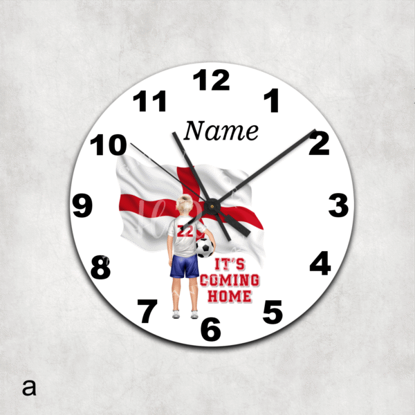 Personalised It's Coming Home Football Glass Wall Clock