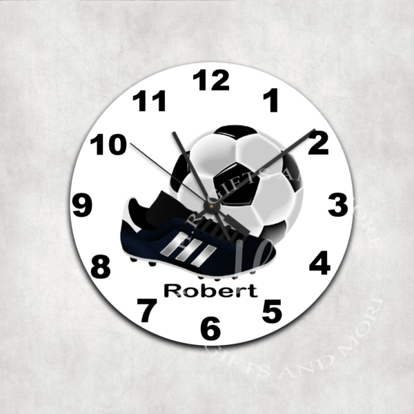 Football Personalised Glass Wall Clock