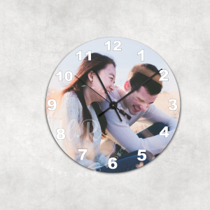 Couple Personalised Photo Glass Wall Clock
