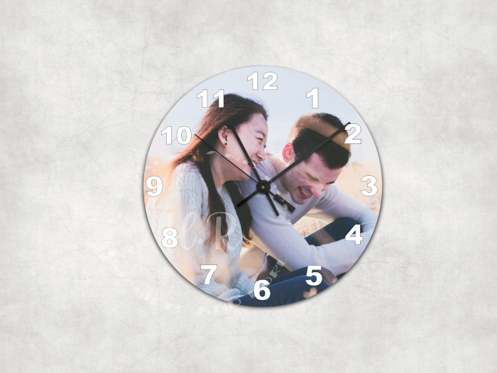 Couple Personalised Photo Glass Wall Clock