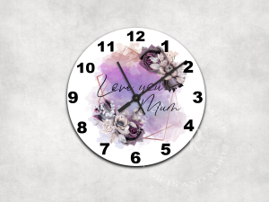 Home Accessories Love You Mum Glass Wall Clock
