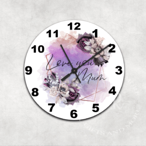 Love You Mum Glass Wall Clock