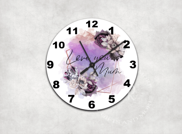 Love You Mum Glass Wall Clock
