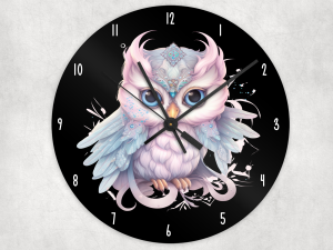 Home Accessories Owl Glass Wall Clock