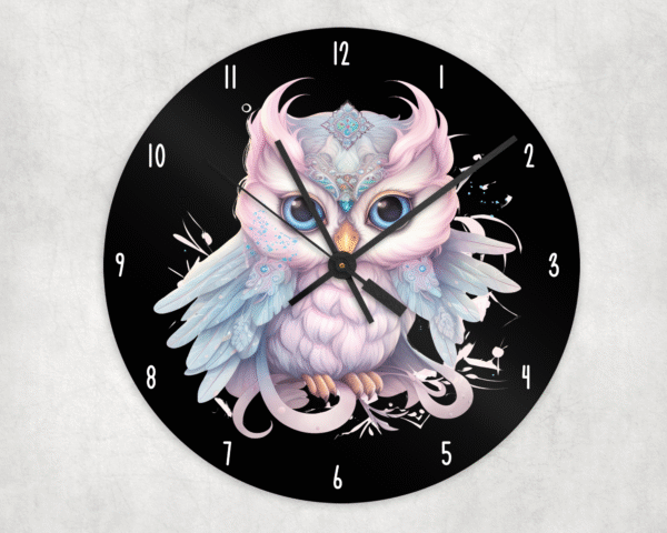 Owl Glass Wall Clock