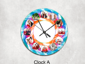 Home Accessories Colourful Personalised Photo Number Glass Wall Clock