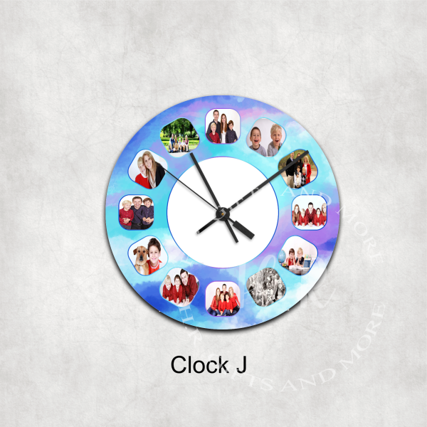 Colourful Personalised Photo Number Glass Wall Clock - Image 10