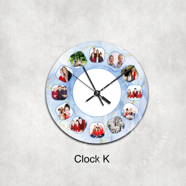 Colourful Personalised Photo Number Glass Wall Clock - Image 11