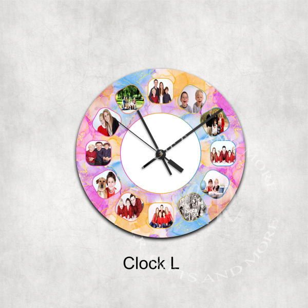 Colourful Personalised Photo Number Glass Wall Clock - Image 12
